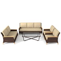 Madeira Doble Seater Sofas Chair Table Set
