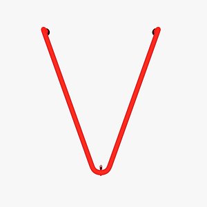 3D Neon Red Alphabet V