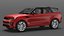 3D Red Range Rover Sport 2023 Simple Interior model