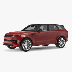 3D Red Range Rover Sport 2023 Simple Interior model