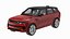 3D Red Range Rover Sport 2023 Simple Interior model