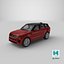 3D Red Range Rover Sport 2023 Simple Interior model