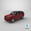 3D Red Range Rover Sport 2023 Simple Interior model
