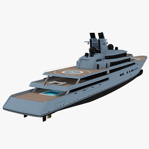 Lurssen Alibaba Superyacht Night Scene 3D model