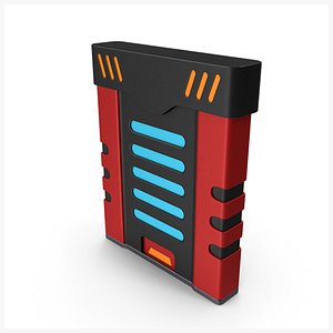 3D SciFi Access Key Cartridge Red V7 PBR