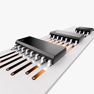 3D Model SOIC8 SOIC14 SOIC16 SMD integrated circuit packages 3D model