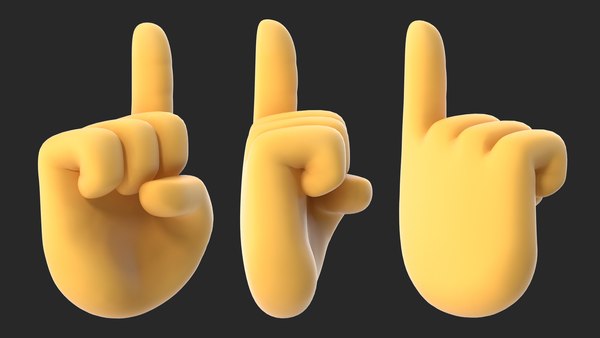 絵文字を指す人差し指3dモデル Turbosquid