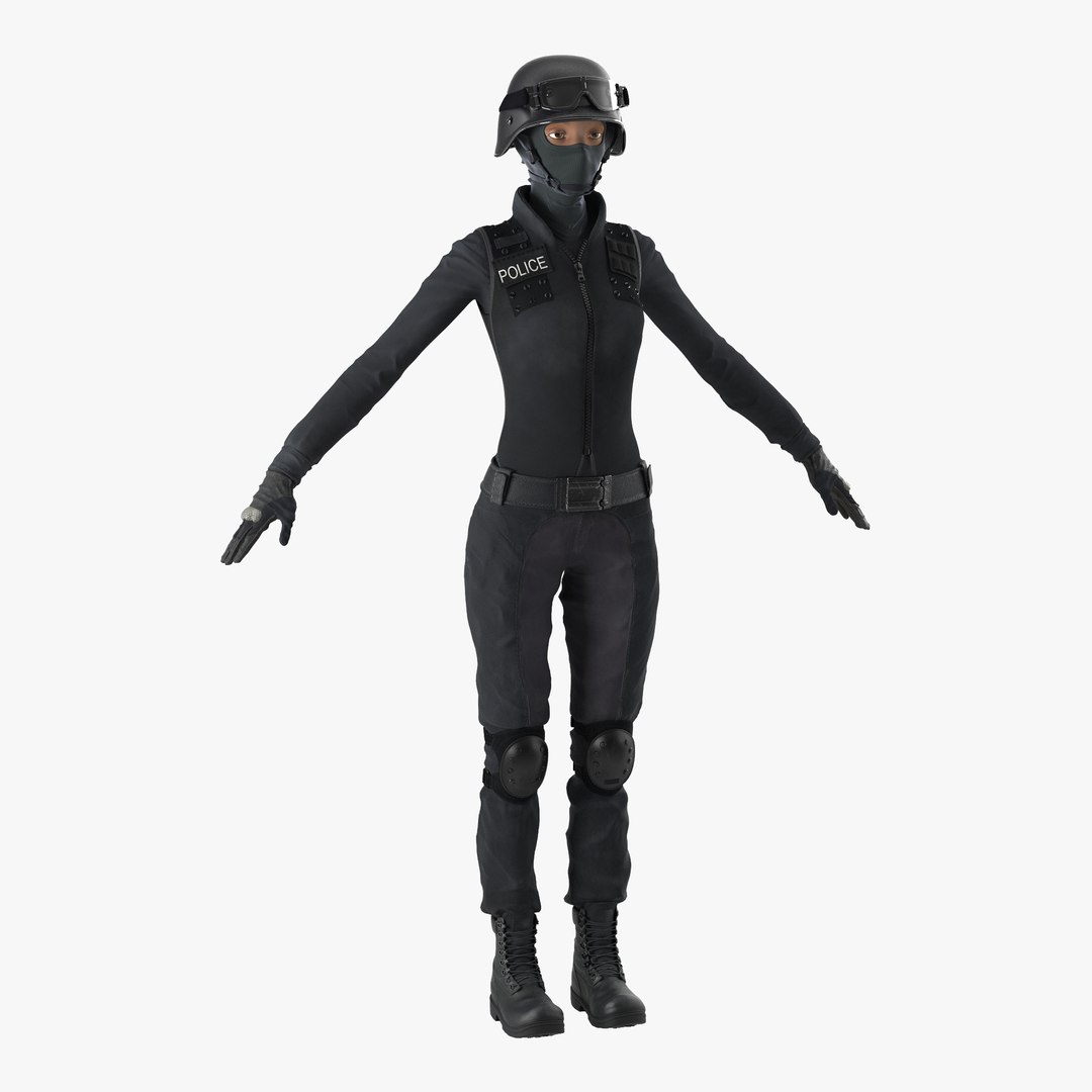 SWAT Woman 3 3D Model 3D model preview