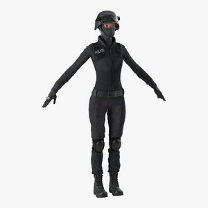 SWAT Woman 3 3D Model
