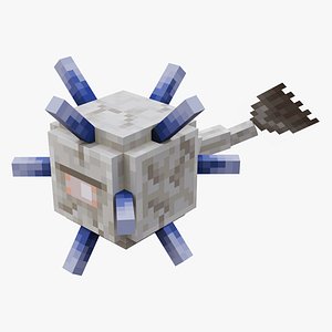 3D Minecraft Elder Guardian Rigged 3D Model Game Ready 4K PBR