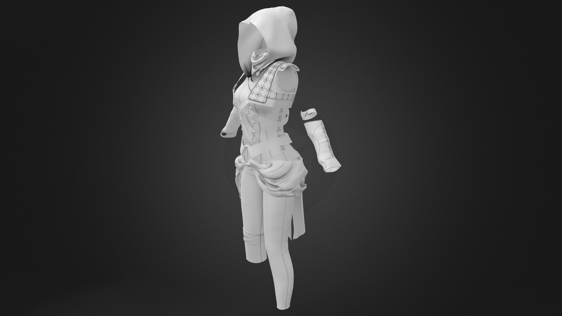 Hooded Assasin Samurai Full Outfit 3D - TurboSquid 1918470