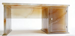 White marble table printed art miniature prop amber