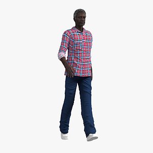 3D Home Style Afro American Man Rigged for Cinema