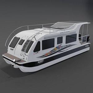 Boat a Home Quest 7 9M Houseboat 3D model catamaran 3D model