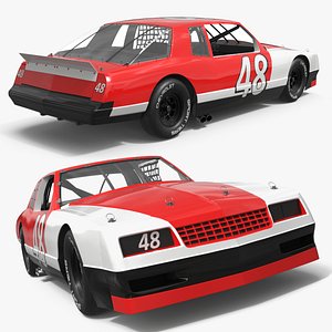 Chevrolet Monte Carlo SS Nascar Race Car Red White 3D model
