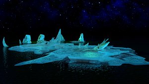 Icebergs icescape snow ice polar pole ocean water sea model