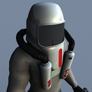 3d biohazard hazmat helmet poser model