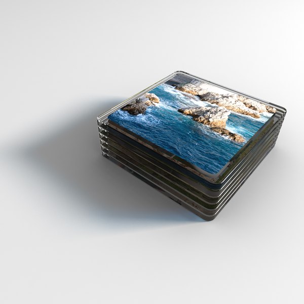 set glass coasters photo 3d x