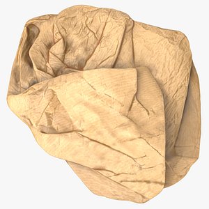 Fast Food Bag Flattened 3D model