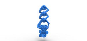 Diecast Triple Turbo straight-six engine Scale 1 to 25 3D