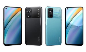 Oppo K10 Black Carbon And Blue Flame 3D model