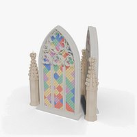 Gothic Tracery Kitbash - FBX  STL - Rose Windows- Pointed Arches- Pinnacles- Vault Ribs - 4K PBR
