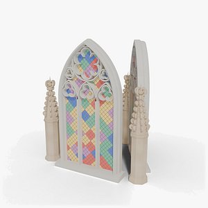 Gothic Tracery Kitbash - FBX  STL - Rose Windows- Pointed Arches- Pinnacles- Vault Ribs - 4K PBR