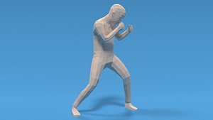3D Low Poly Boxing Kid model