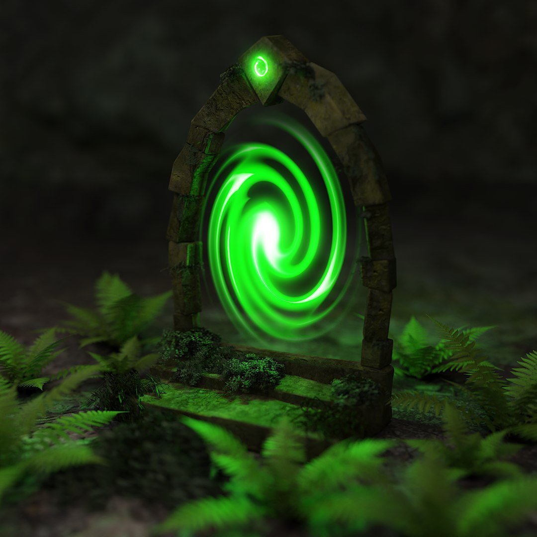 Ancient Scifi Portal Old Magical Animated And Game Ready Low-poly 3D ...