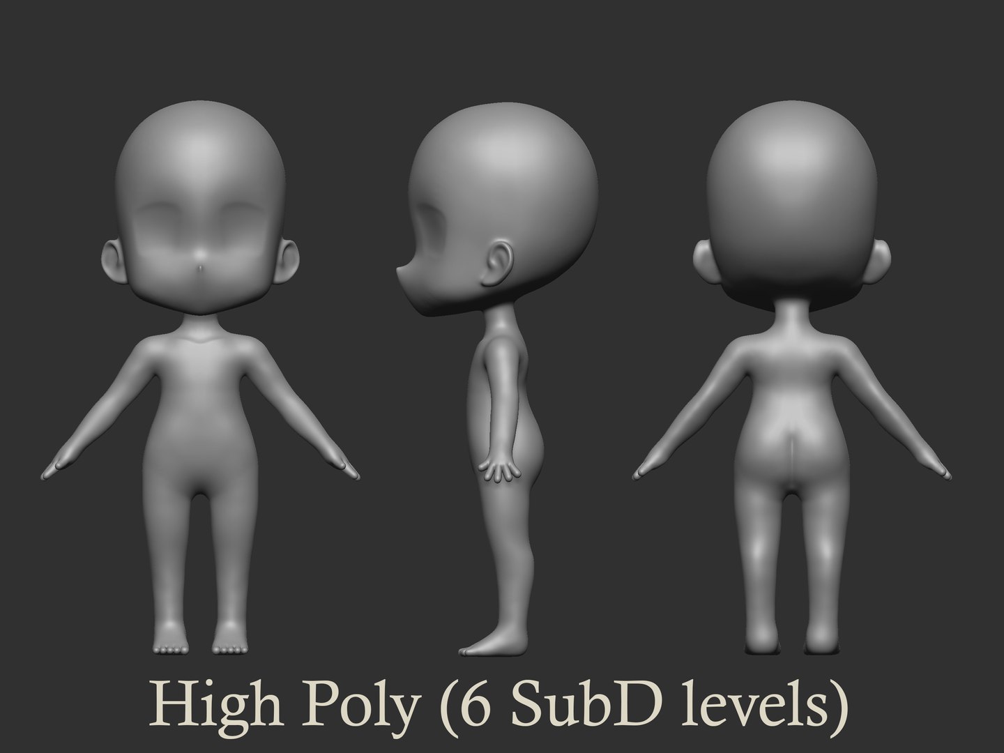 Chibi Anime Base Mesh Model - TurboSquid 2056328