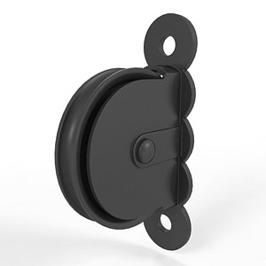 Cast iron wall mounted pulley 3D model