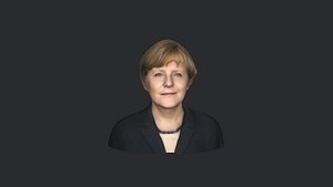 Angela Merkel- Realistic bust head ready 3d Model 3D model