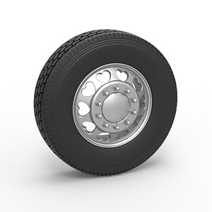3D Diecast Front custom wheel of semi truck Version 25 Scale 1 to 25 model