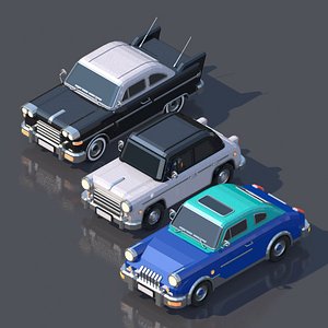 Lowpoly Cars Group 4 3D model