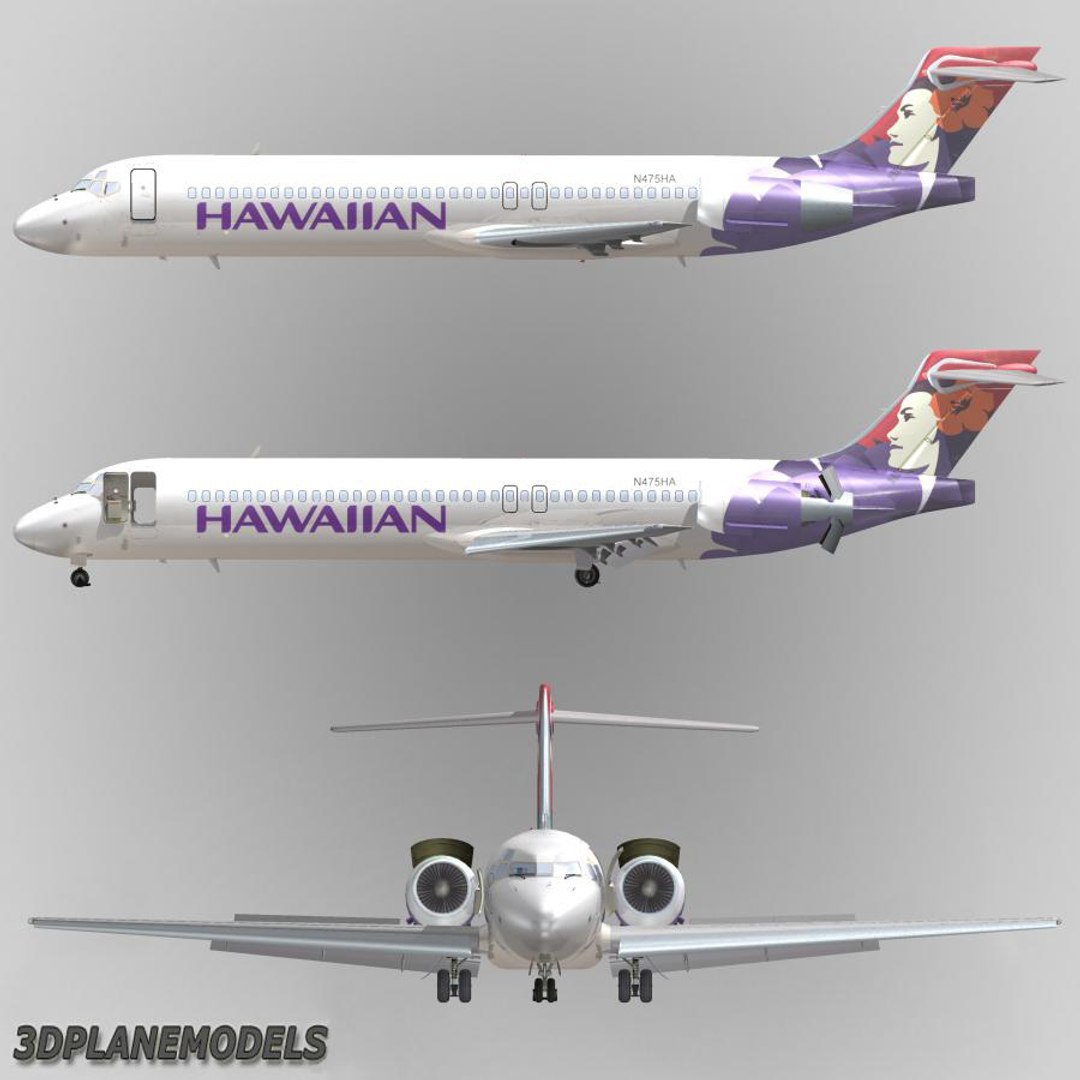 B717-200 Airliner Hawaiian 3d Max