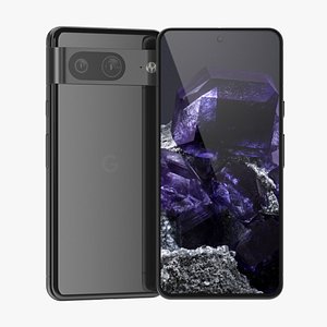 3D Google Pixel 8 Obsidian Black model