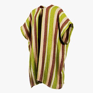 3D Striped Poncho Remastered model