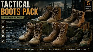 Tactical Boots Pack 3D model