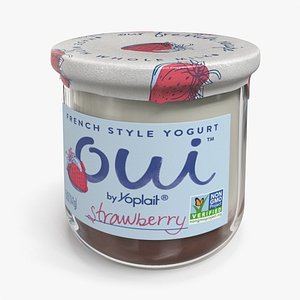 3D French Style Oui Yogurt Container Full