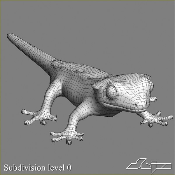 3d gecko rhacodactylus lizard geko model