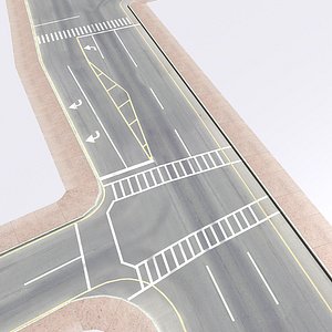 3d city crossroad highways