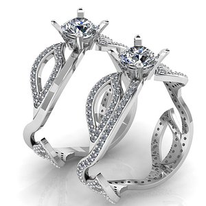 3D leaf ring gems