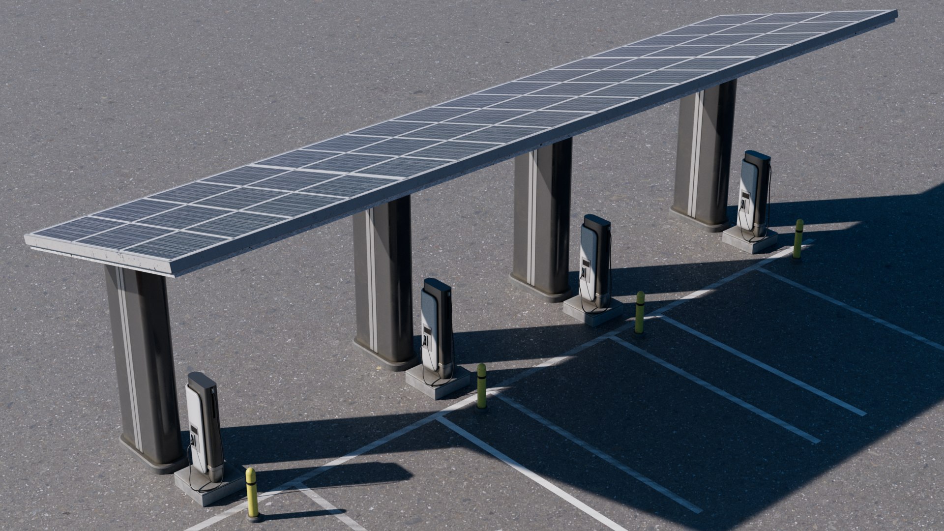 3D Electric Charging Station Car Low Poly Model TurboSquid 2059134