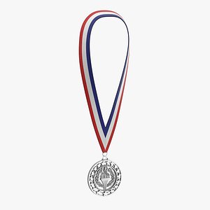 olympic style medal silver 3D model