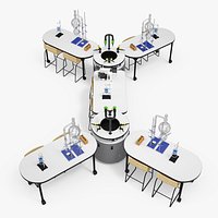 Modular Furniture Set with Equipment for Chemistry Classroom