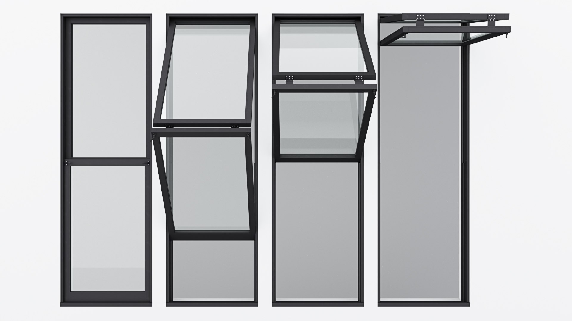 3D Collection Aluminium Window X4 Model - TurboSquid 1875520