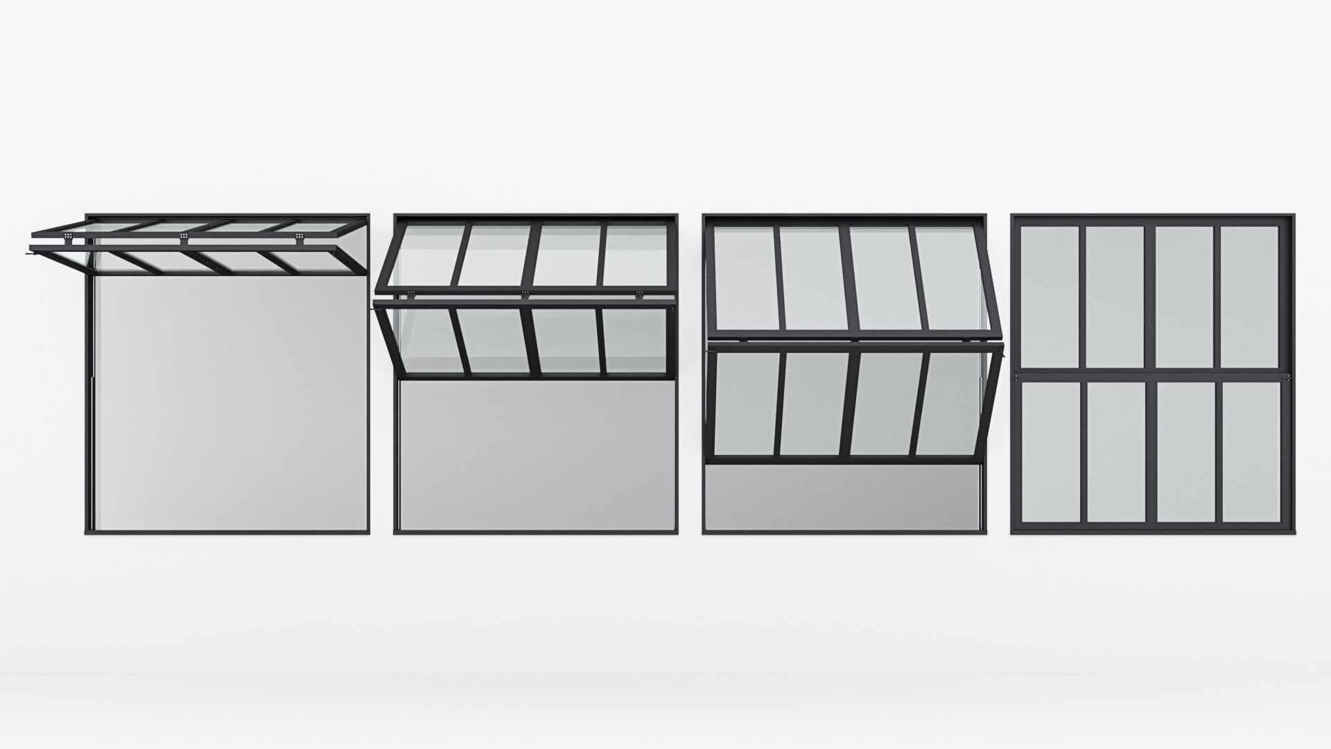 3D Collection Aluminium Window X4 Model - TurboSquid 1875520