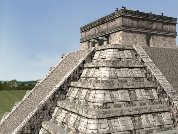 3ds max el castillo mayan temple