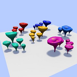 3D fantastic mushrooms model