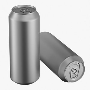 Realistic Aluminum Beverage Tallboy Can 500ml Mockup 3D model